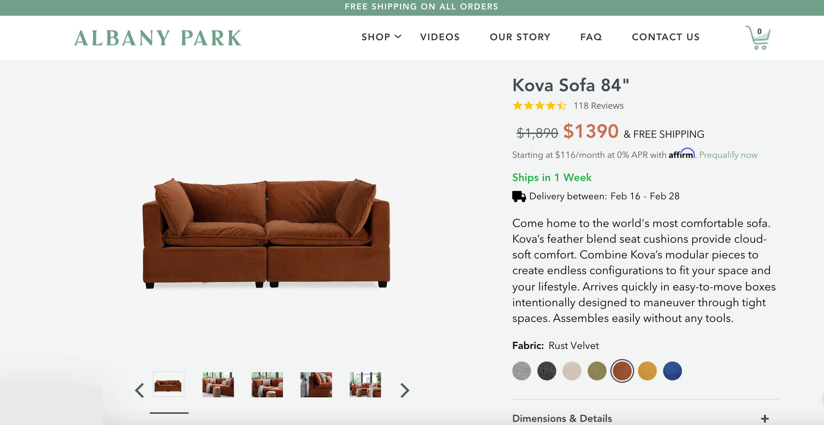 Kova Sofa 84
