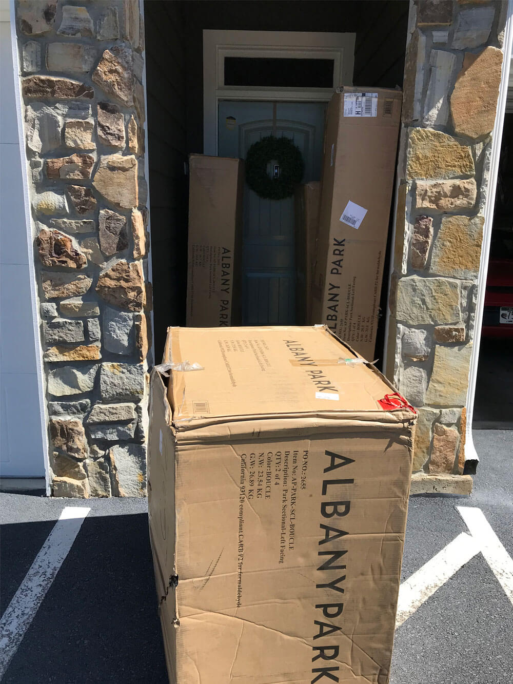 Sectional Sofa in Delivery Boxes