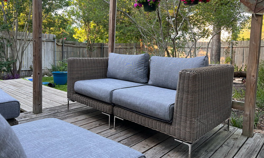 Outer Loveseat in the backyard