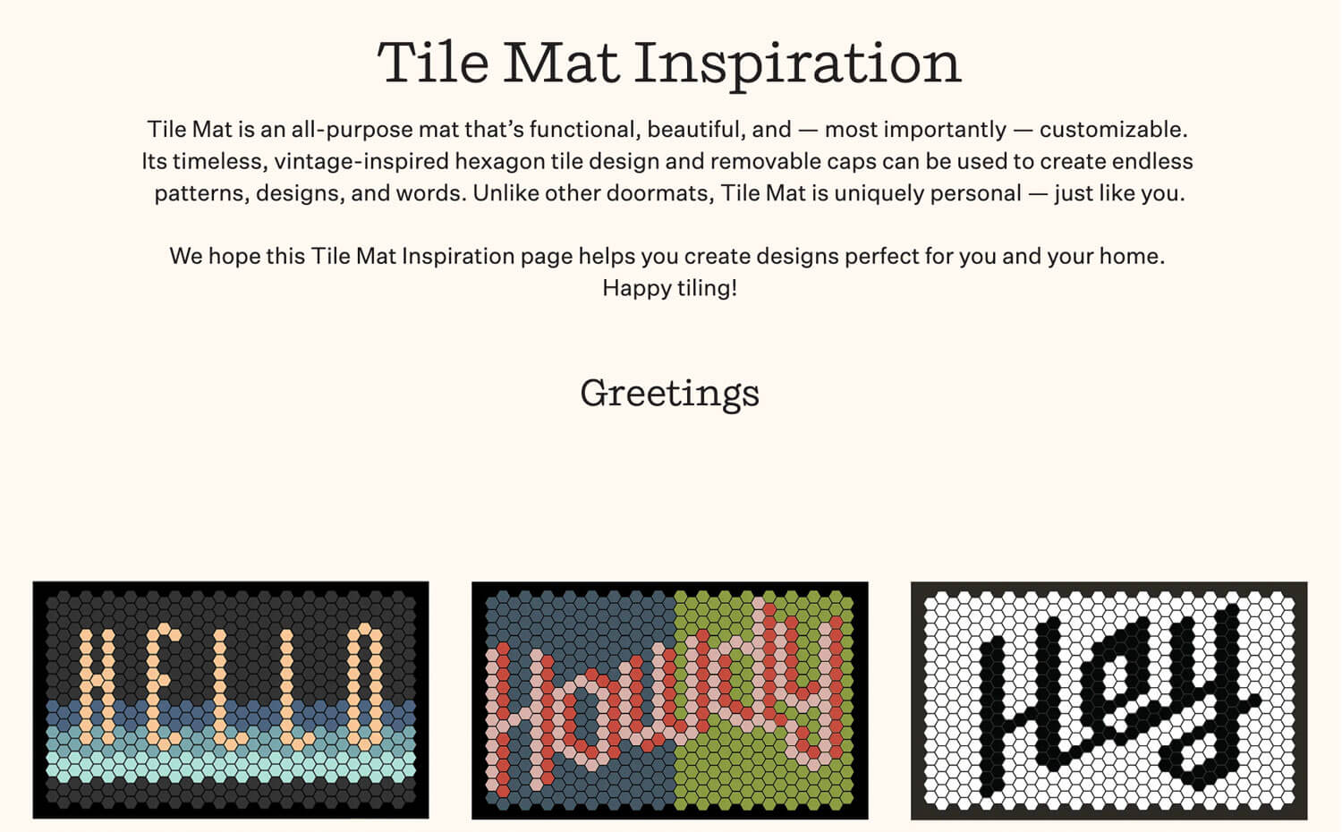 Tile Mat inspiration