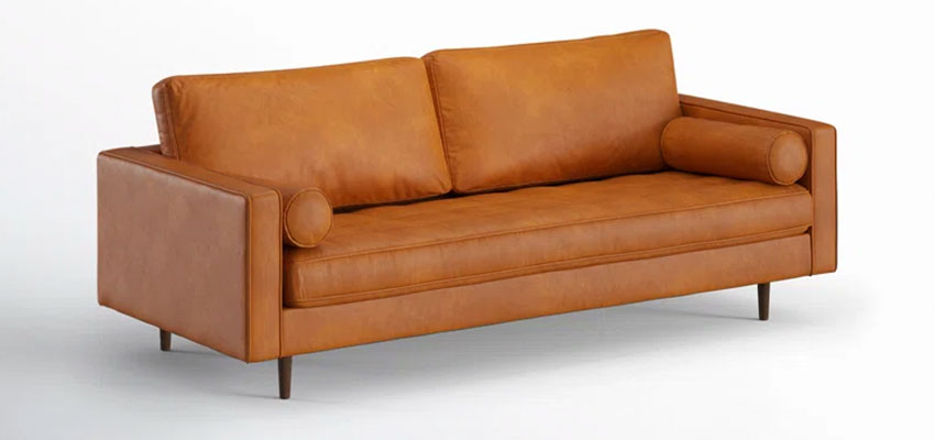 Geo 84" Genuine Leather Sofa