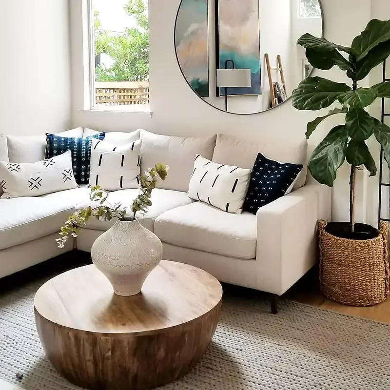 Gray Upholstered Sofa with right Chaise