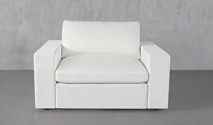 Modern Armchair in white Upholstery