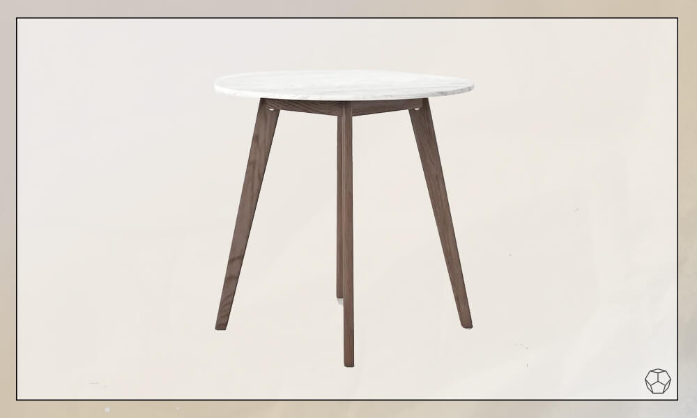 Dern Marble Round Dining Table with chrome stainless steel base