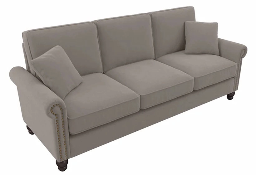Atifah 85” sofa upholstered in beige polyester