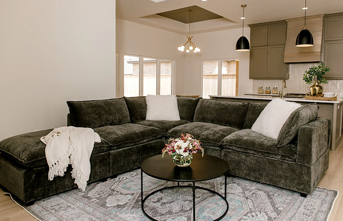 Modular Sofa with ottoman and coffee table
