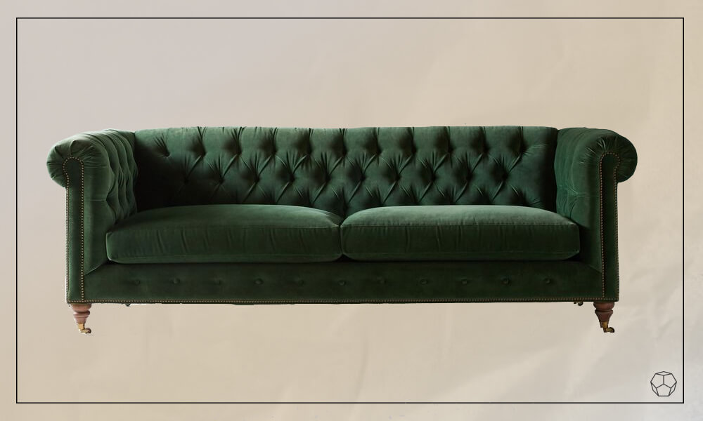  Lyre Chesterfield Two-Cushion Sofa