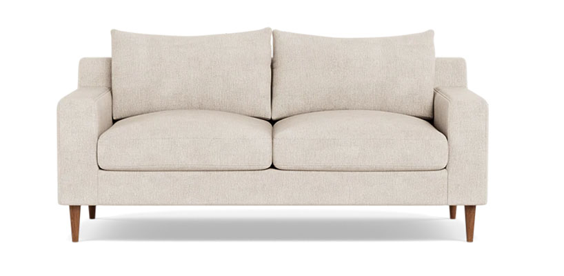 Loveseat with wooden legs