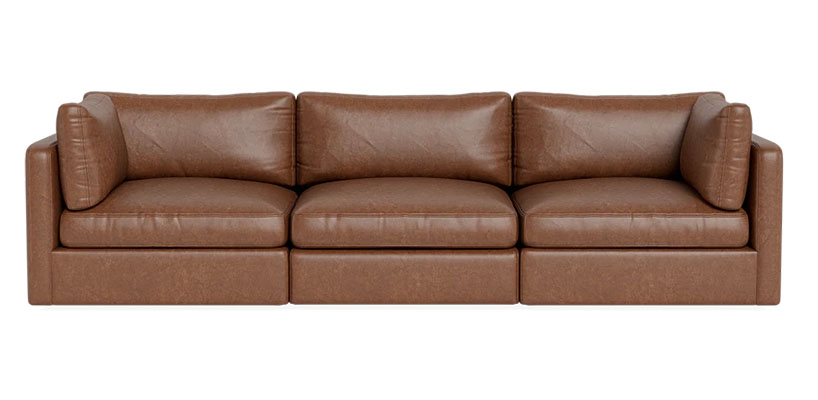 3-Seater Modular Leather Sofa