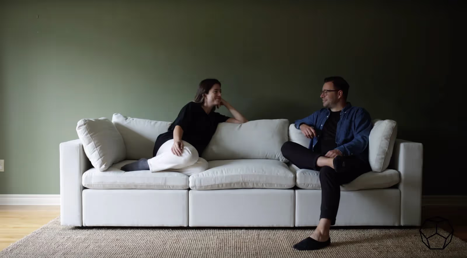 Relaxing on a comfy sofa