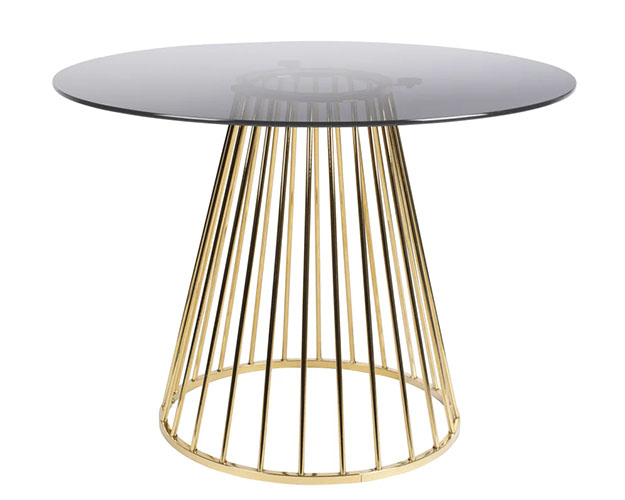 Round Glass Dining Table with Metal base