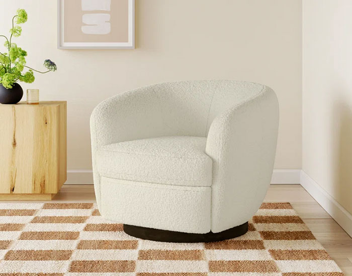 Upholstered Barrel Swivel Chair
