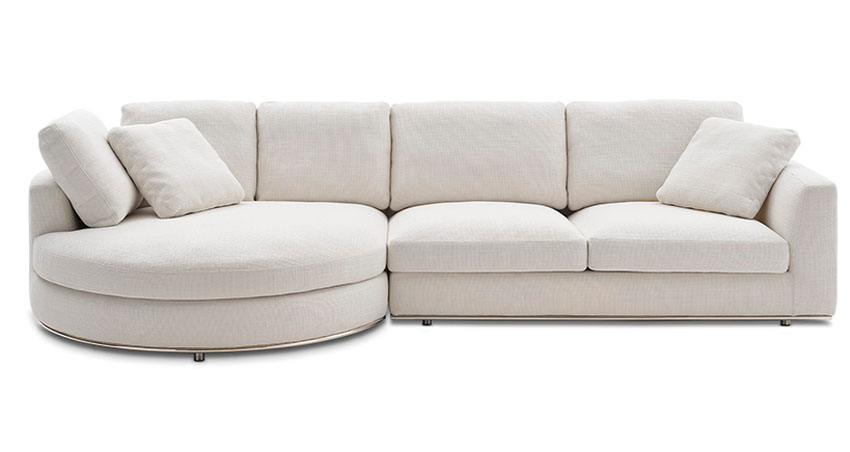 Hamilton Round Chaise Pet and Child friendly Sofa in gray color