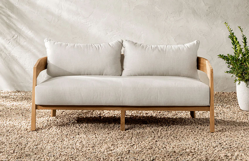 Teak Outdoor Sofa with Cushions