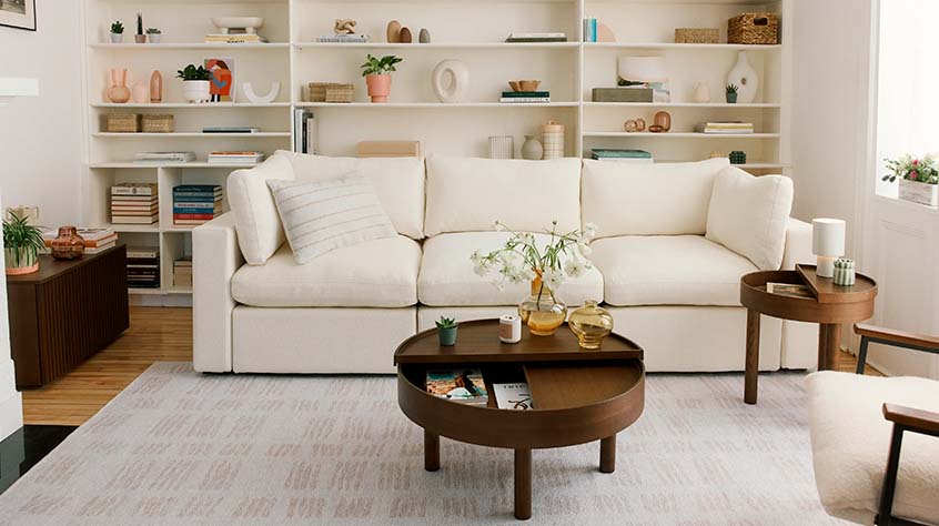 Deep Sofa XL in White color 
