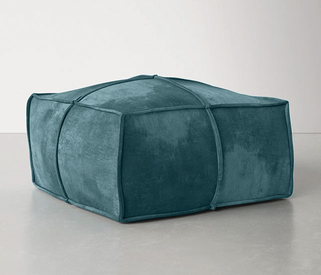 Upholstered Green Pouf