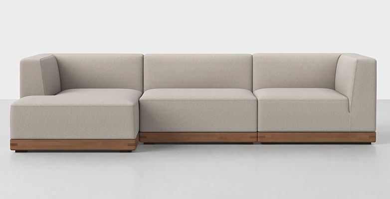 Modular Sofa with wooden panel
