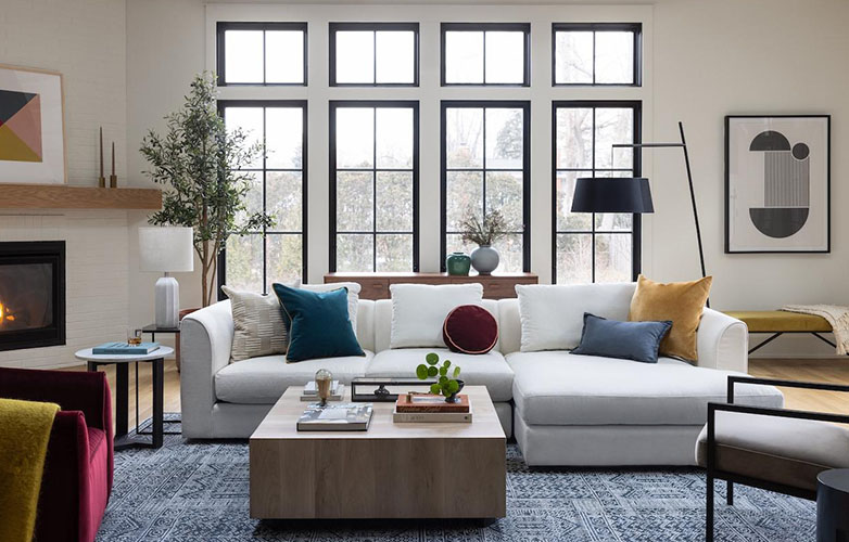 Modular Sofa with Chaise in a room
