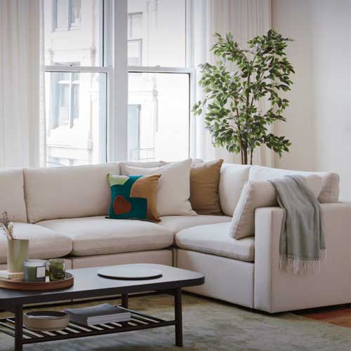 Cozey Ciello sofa near window