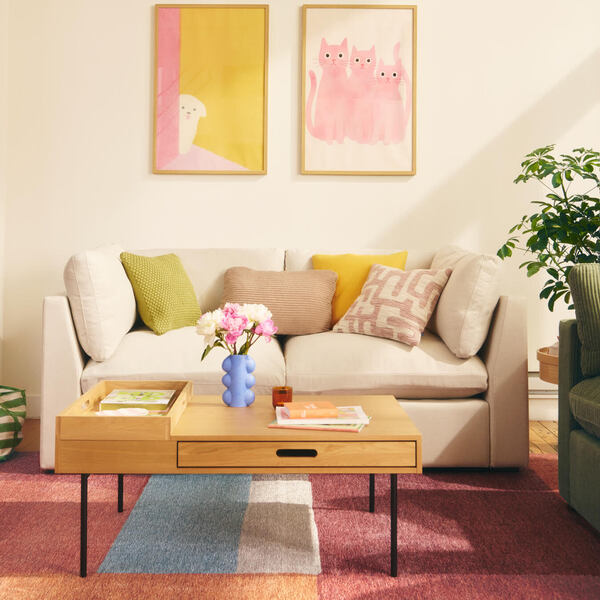Cozey Beige sofa in a living roon