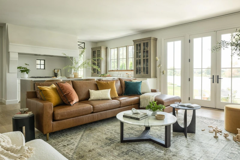 Sloan Leather Chaise Sectional