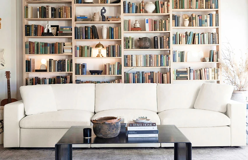 3-seater Modular Sofa and bookshelves
