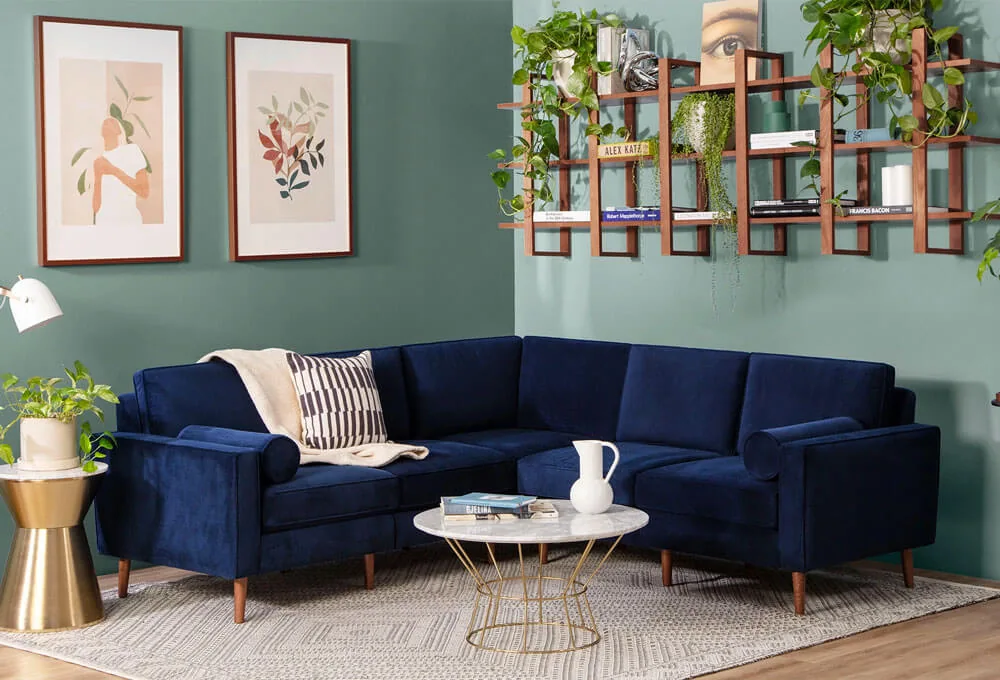 Nomad Velvet 4-Seat Corner Sectional