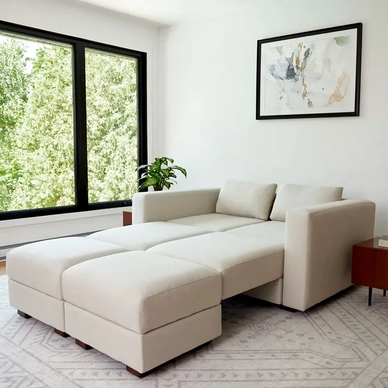Neptune Sofa-Bed in Latte Fabric