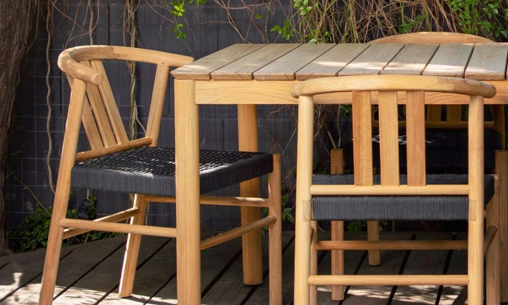 Light Wooden Dining Set in a Patio