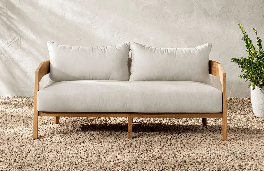 Teak Outdoor Sofa with Cushions