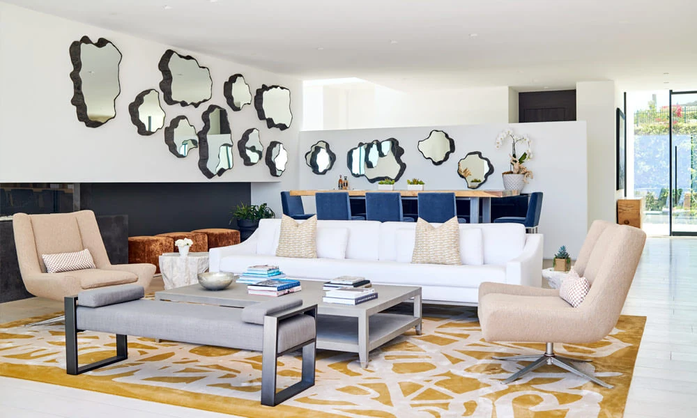 Sofa floated in a living room