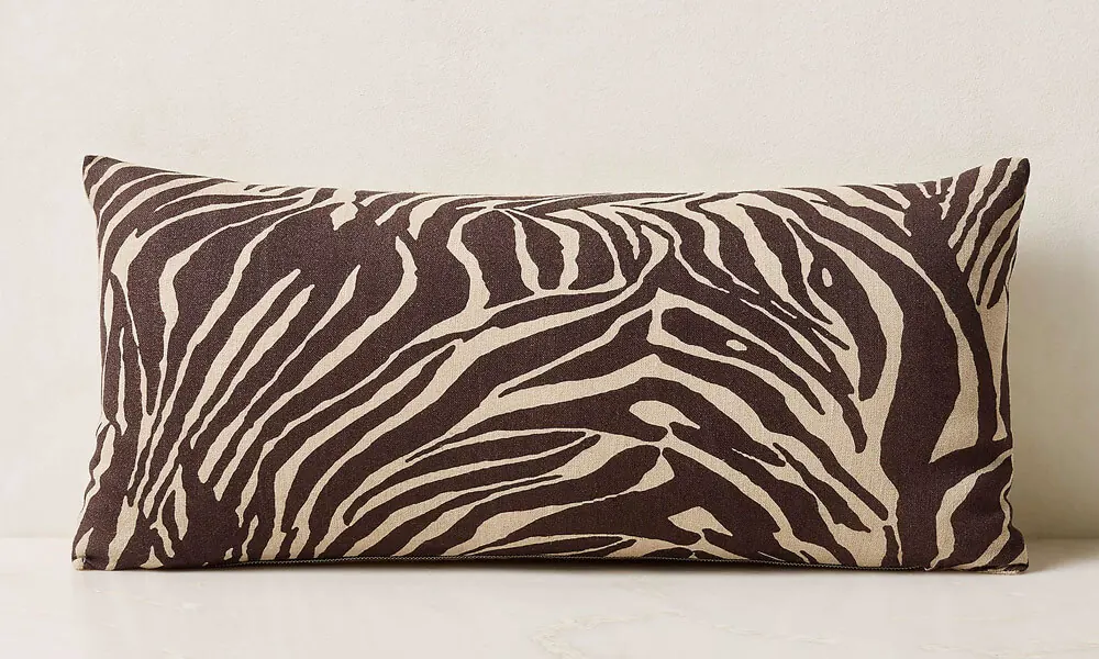 Zebra Print lumbar throw pillow