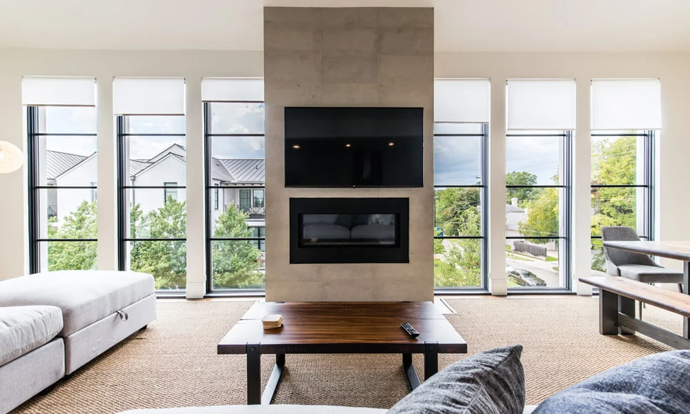 TV above fireplace