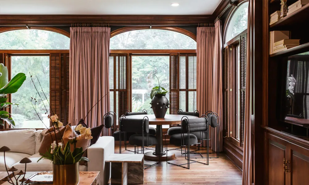 Velvet living room curtains