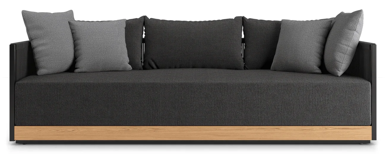 Dark Outdoor Sofa with Cushions