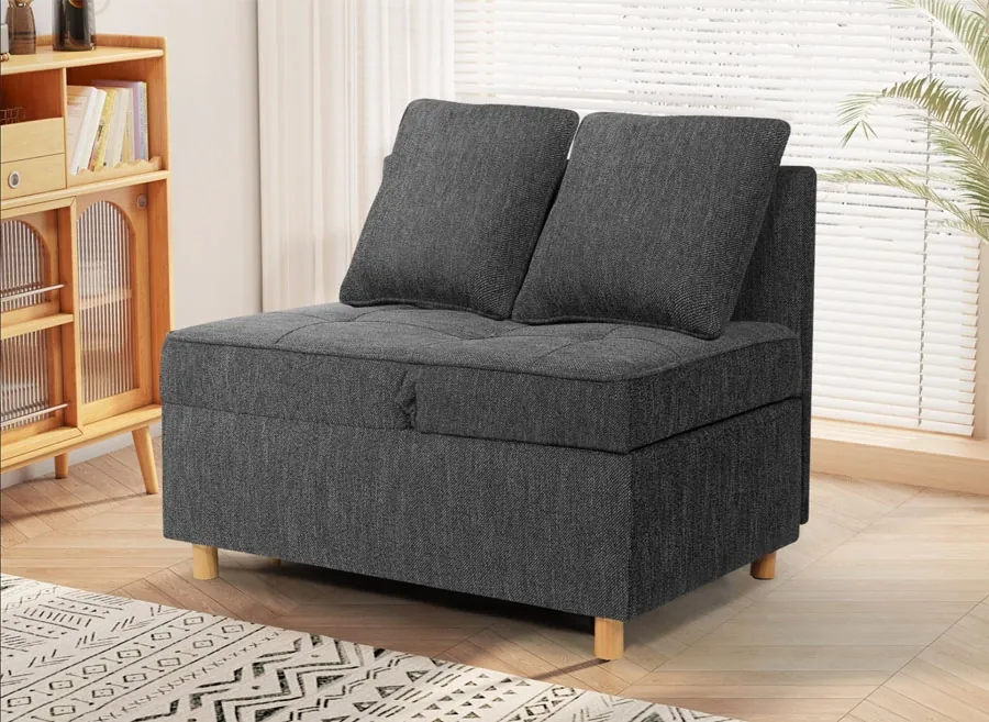 Linen Sleeper Chair for Small Space