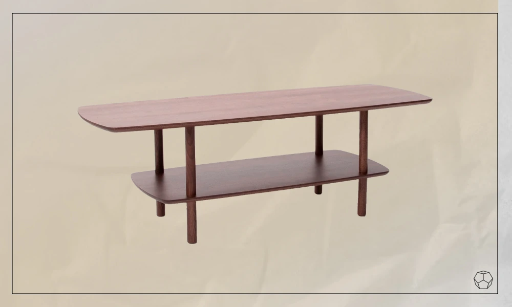 Wooden Coffee Table with a wooden shelf