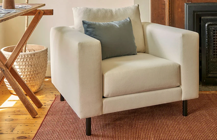Club CHair With wooden leg and Pillow