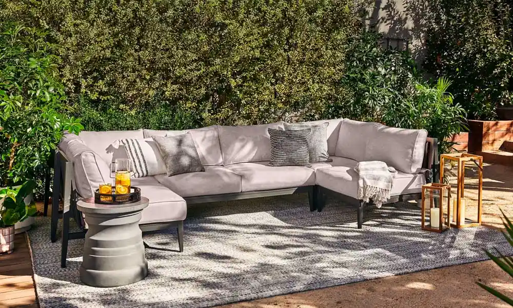 Charcoal Aluminum Outdoor L Sectional