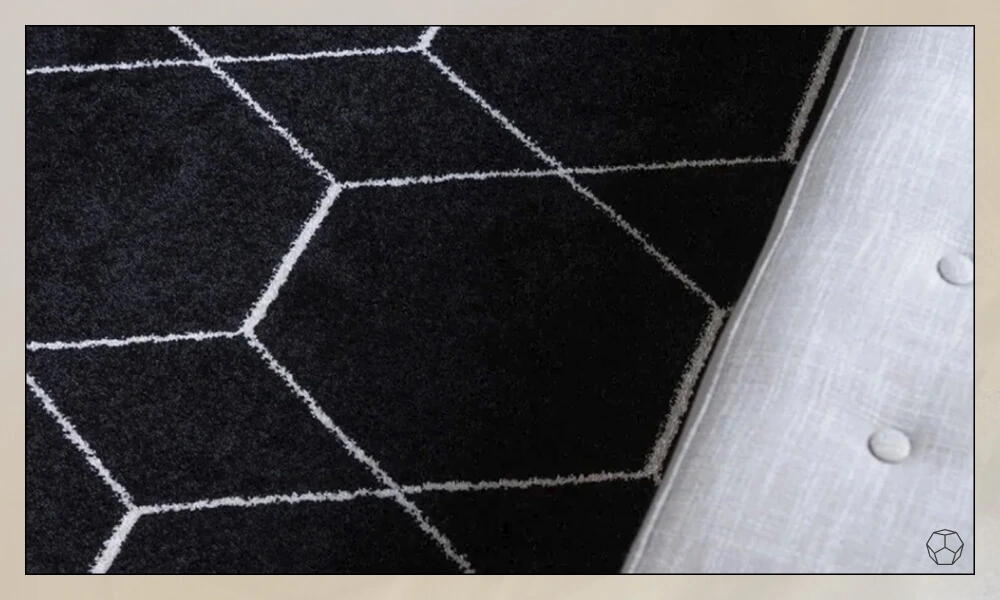 Geometric Area Rug in Black and white