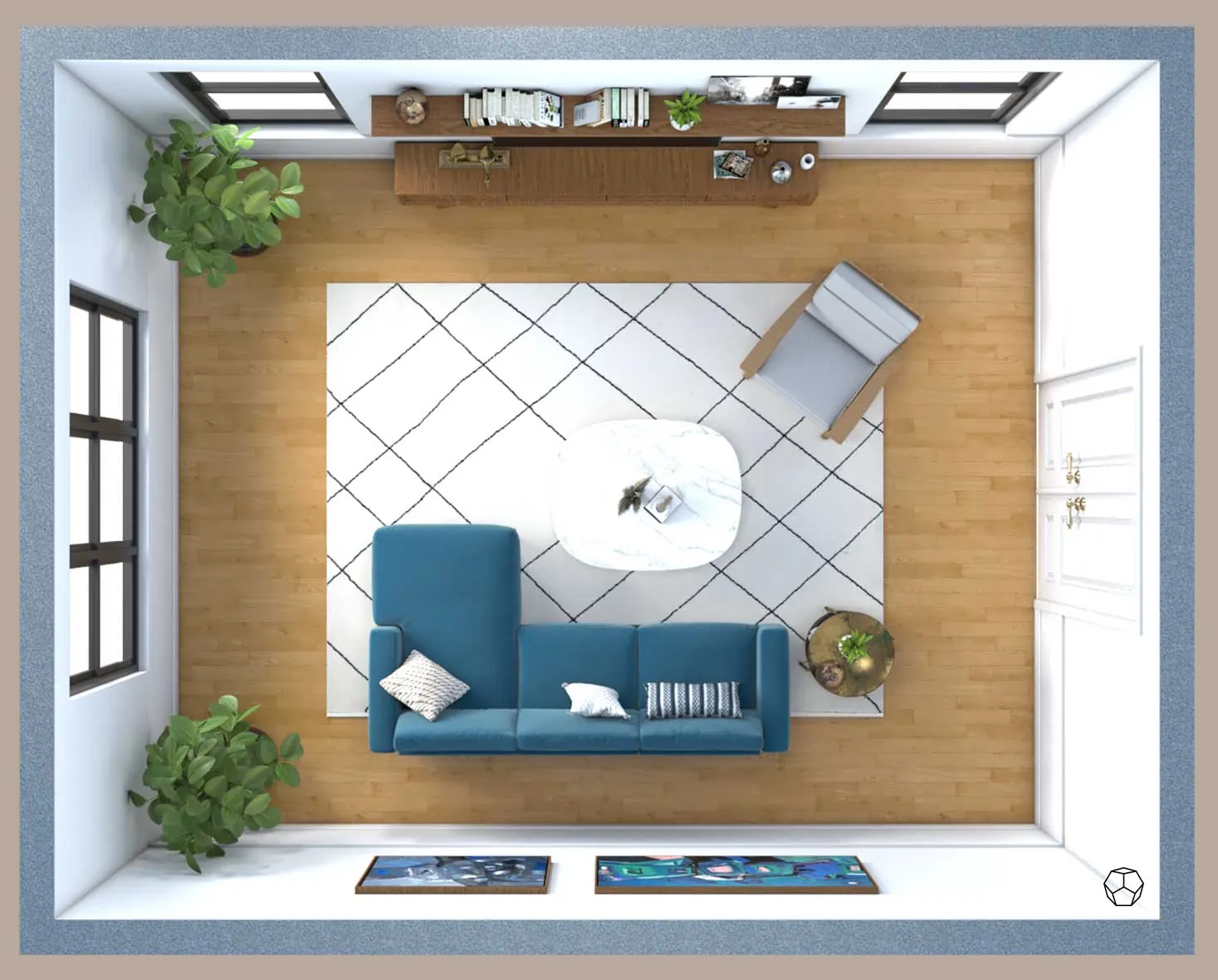 L-shaped sofa nook