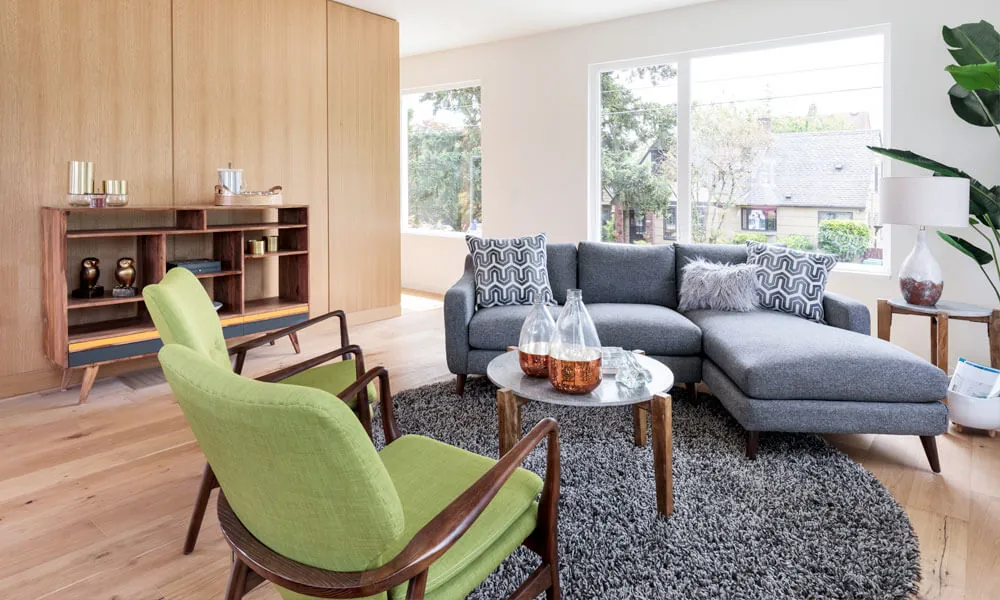 Mid century wooden floor