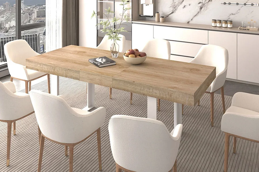 Long Large Expandable Dining Room Conference Table