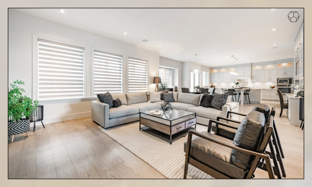 Sectional with rug