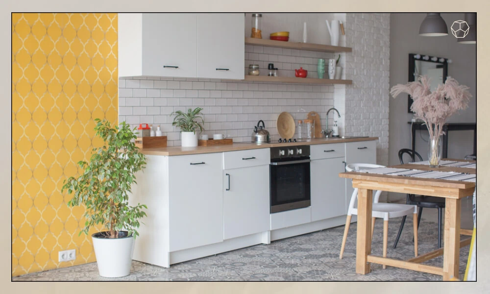 Vibrant wallpaper accent wall