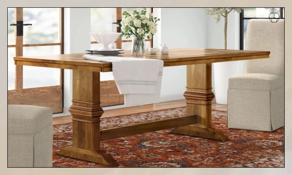 Ullin Solid Wood Trestle Dining Table