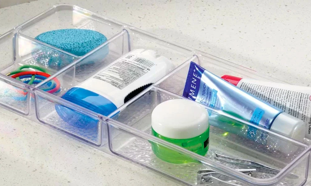 Clear Plastic Bathroom Drawer Organizer