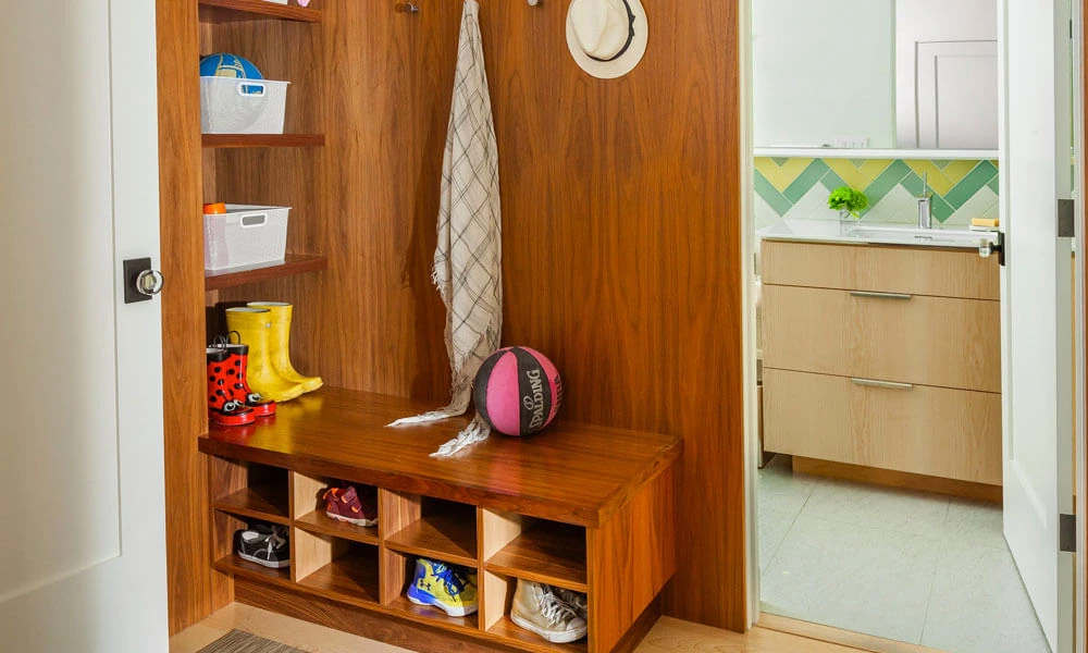 Wooden Entryway Shoe Storage