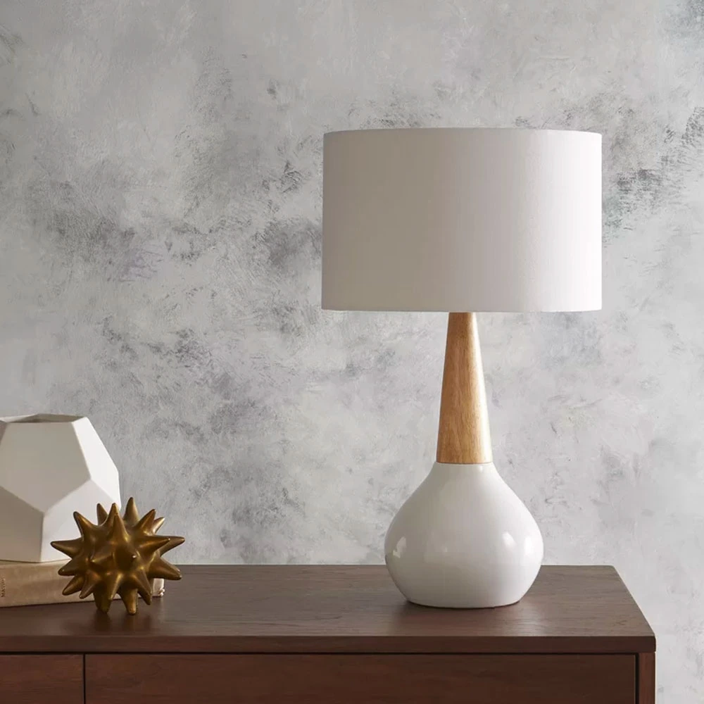 White and gold Bedside Bedroom Table Lamp 