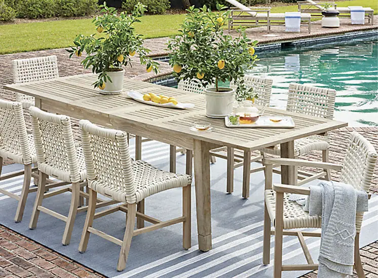 Isola 7-pc. Rectangular Dining Set in Weathered Teak